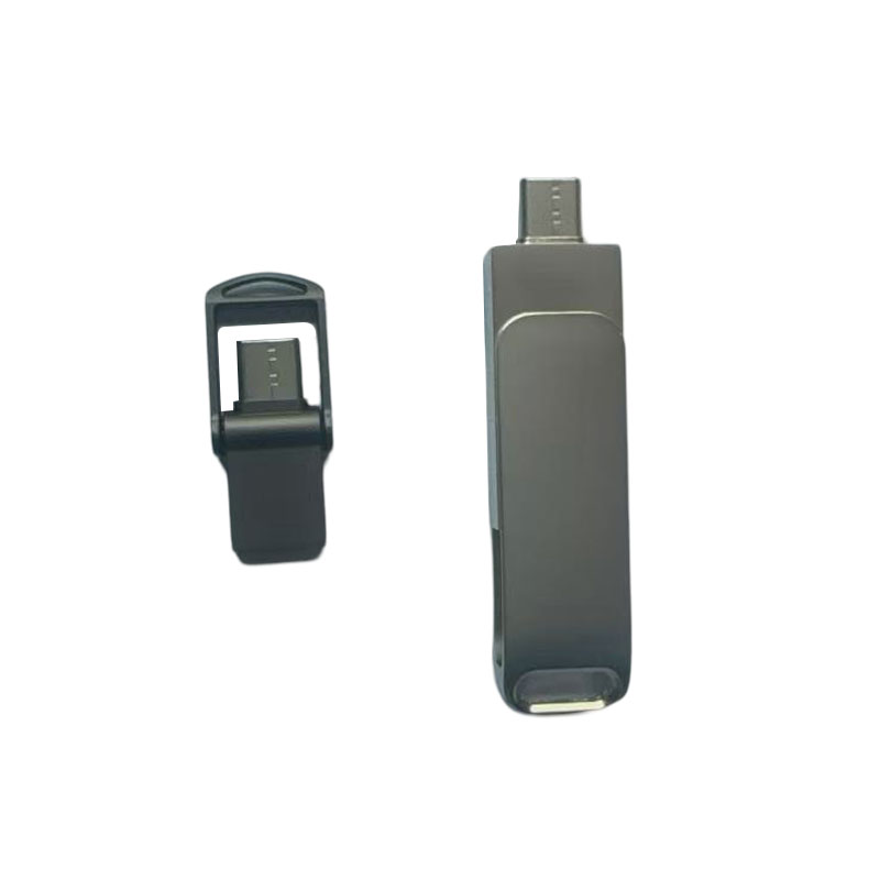 What encryption and protection technologies does the USB dual-use interface USB flash drive employ for data security?